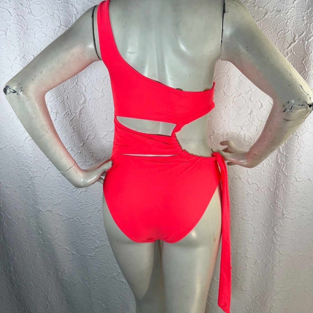 Popvil One Shoulder Cutout Side Drawstring swimsuit - Picture 3 of 6
